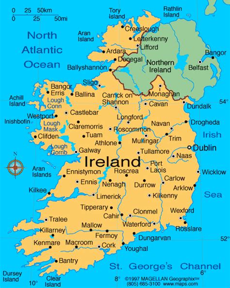 All the cities of Ireland listed from A.